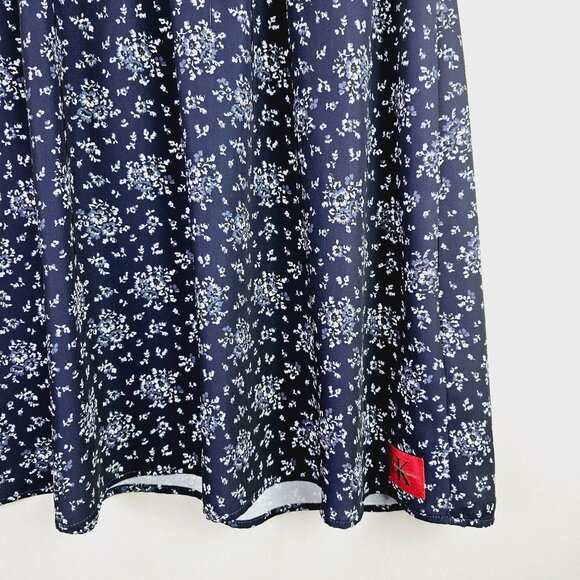 CK Calvin Klein Collared Floral Short Button Front Casual Dress, Sz L - Picture 4 of 7